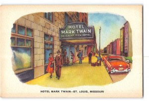 St Louis Missouri MO Vintage Postcard Hotel Mark Twain