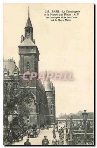 CARTE Postale Old Paris La Conciergerie and the Marche aux Fleurs