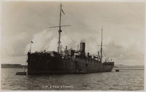 HMS Assistance WW1 Military Ship Old RPC Real Photo Postcard