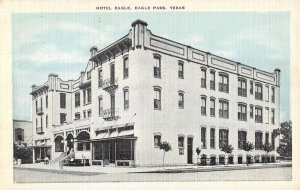 Eagle Pass, Texas HOTEL EAGLE Maverick County 1930s Kropp Linen Vintage Postcard