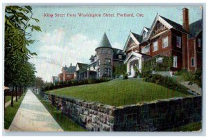 Eugene Oregon Postcard King Street From Washington Street 1908 Residence Section