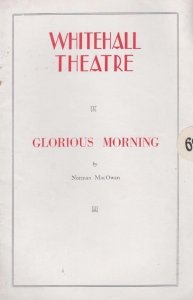 Glorious Morning Norman MacOwan Soviet Drama London Theatre  Programme