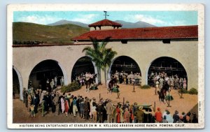 POMONA, CA California~ Stables W. K. Kellogg ARABIAN HORSE RANCH 1920s Postcard