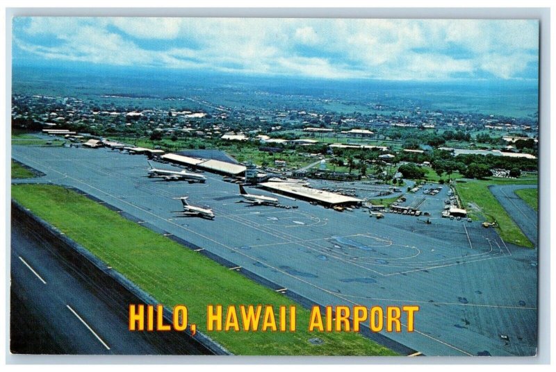 Hawaii HI Postcard Aerial View Of Hilo Hawaii Airport c1950's Unposted Vintage