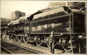 LMS Railroad Train Car 6100 London Midland Scottish Real Photo Postcard AZO