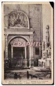 Old Postcard Dol De Bretagne Interior of the Cathedral Tomb