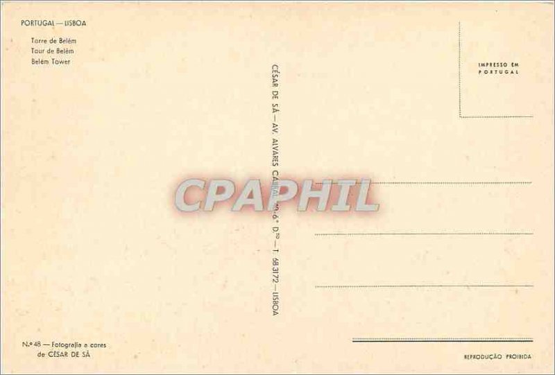 Modern Postcard Portugal Lisboa Belem Tower