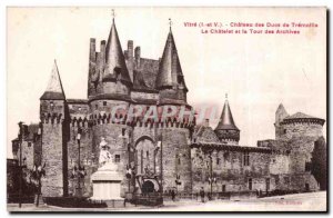 Old Postcard Glass Castle of the Dukes of Tremoille The Castle and the Tower of