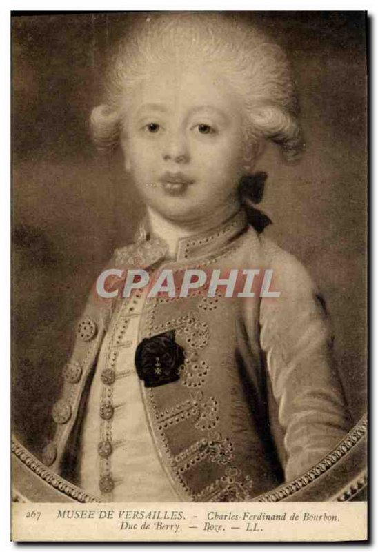 Old Postcard Museum of Versailles Charles Ferdinand de Bourbon Duke of Berry ...