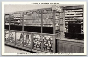 Eckerd's Modern Prescriptions Counter Columbia South Carolina Drugstore Postcard