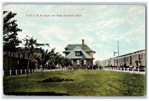 Caldwell Idaho Postcard OSLRR Depot Park Exterior Building c1910 Vintage Antique