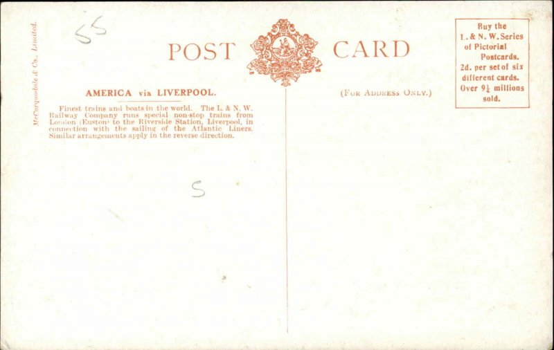 L&NW Railway Co American Special Train Dining Saloon c1910 Postcard