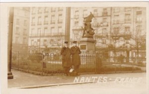 France Nantes Street Scene With Soldiers Real Photo