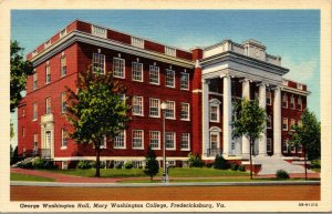 Vtg George Washington Hall Mary Washington College Fredericksburg VA Postcard