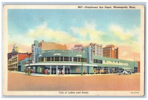 Minneapolis Minnesota Postcard Greyhound Bus Depot City Lakes Parks 1946 Vintage