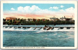 State Normal Building And Power Dam Saint Cloud Minnesota MN Postcard