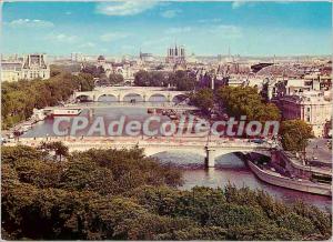 Modern Postcard Paris Panorama of the Seine and N D