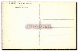 Old Postcard Paris In Flanat L & # 39Eglise De La Trinite