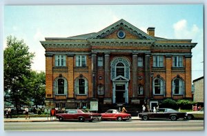 1960 Beaver Falls Pennsylvania Postcard Carnegie Free Library Building Roadside