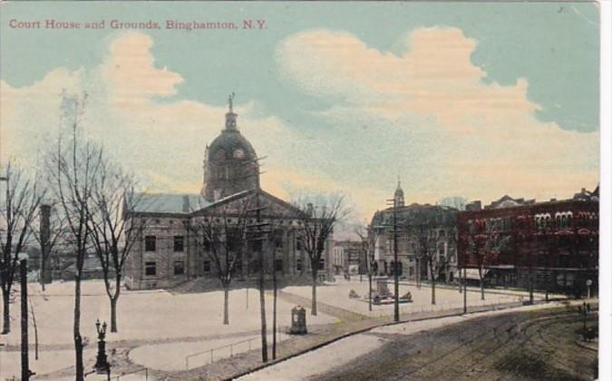 New York Binghamton Court House and Grounds 1914