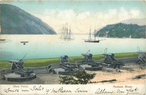 United States West Point Hudson River battery cannons New York 1907 postcard 