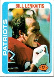 1978 Topps Football Card Bill Lenkaitis New England Patriots sk7364