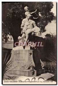 Old Postcard Statue of Grasse Fragonard