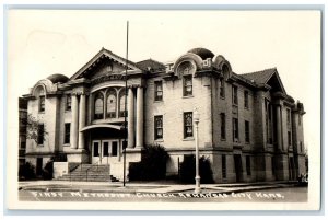 c1940's First Methodist Church Arkansas City Kansas KS RPPC Photo Postcard