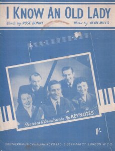 I Know An Old Lady The Keynotes 1950s Sheet Music