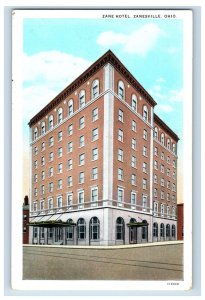 1920's Zane Hotel, Zanesville, Ohio Postcard F116E