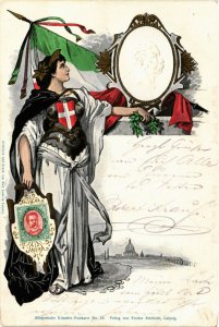 PC CPA ITALY, POLITIC PROPAGANDA, Vintage EMBOSSED Postcard (b17790)
