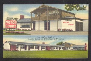 WILMINGTON DELAWARE PARK PLAZA MOTOR COURT MOTEL LINEN ADVERTISING POSTCARD