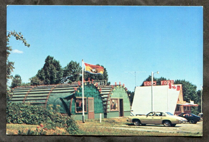 p917 - OAK BAY NB 1970s The Lobster Traps Shop & Tepee Dairy Bar. Roadside. Cars