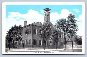 J96/ Hermann Missouri Postcard c1910 Public School Building 462