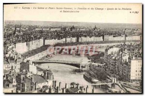 Old Postcard Lyon and Saone Bridges Saint Vincent and The Feuillee Change Emb...