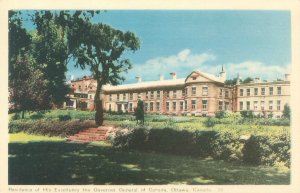 Ottawa Canada Residence of His Excellency the Governor General Postcard Unused