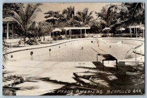 Acapulco Guerrero Mexico Postcard Hotel Prada Americas c1940’s RPPC Photo