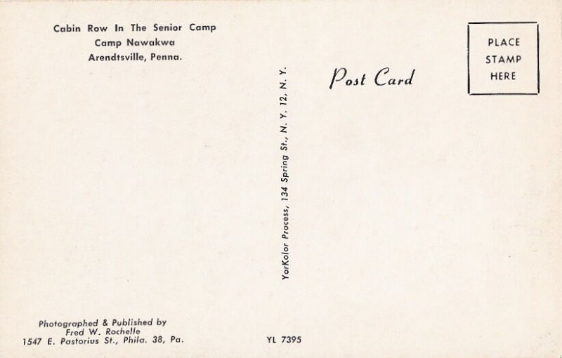 Postcard Cabin Row Senior Camp Nawakwa Arendtsville PA