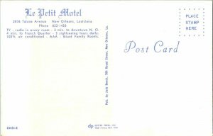 La Petit Motel New Orleans LA Louisiana Vintage Postcard Standard View Card 