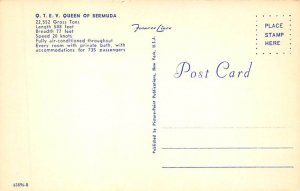 QTEV Queen of Bermuda Furness Line Ship Postcard