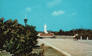 Vintage Postcard Statue Princess Wilhelmia Aruba The Netherlands Monument