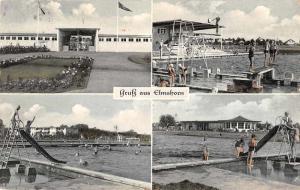 Elmshorn Germany Swimming Pool Gruss aus Antique Postcard J63882