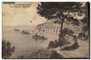 Old Postcard Villefranche Sur Mer and the Bay Yacht & # 39escadre