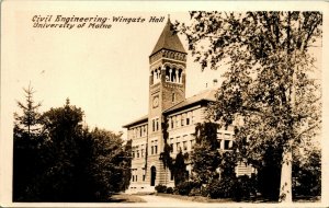 RPPC University Of Maine Wingate Hall Orono Maine ME 1940 Postcard