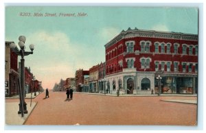 Main Street Fremont Nebraska Unposted Circa 1910 Vintage Antique Postcard