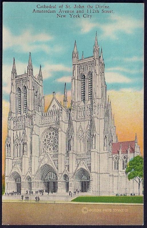 St John Divine Cathedral New York NY unused c1910's