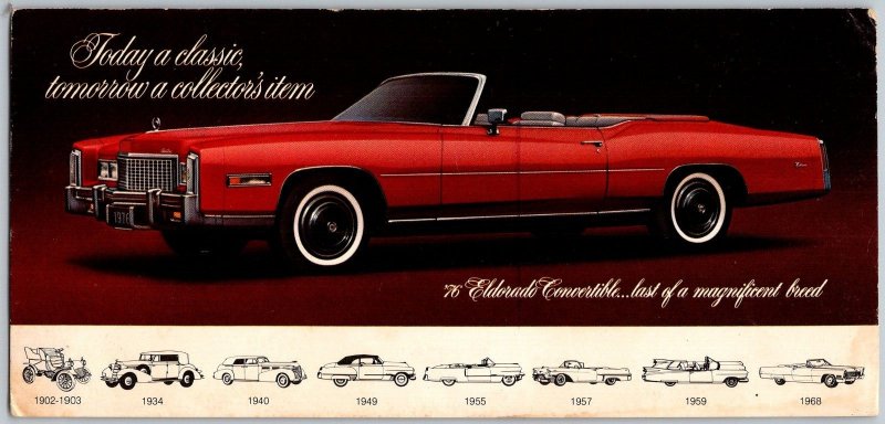 1976 Cadillac Eldorado Convertible Oversize Advertising Postcard