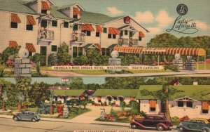Vintage Postcard 1930's Lady Lafayette Tourist Cottage Hotel Walterboro S.C.
