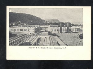 ONEONTA NEW YORK NY RAILROAD STATION ROUND HOUSE VINTAGE POSTCARD