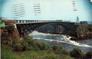 Reversing Falls New Brunswick Canada Bridge River WOB PM Vintage Cancel Postcard 